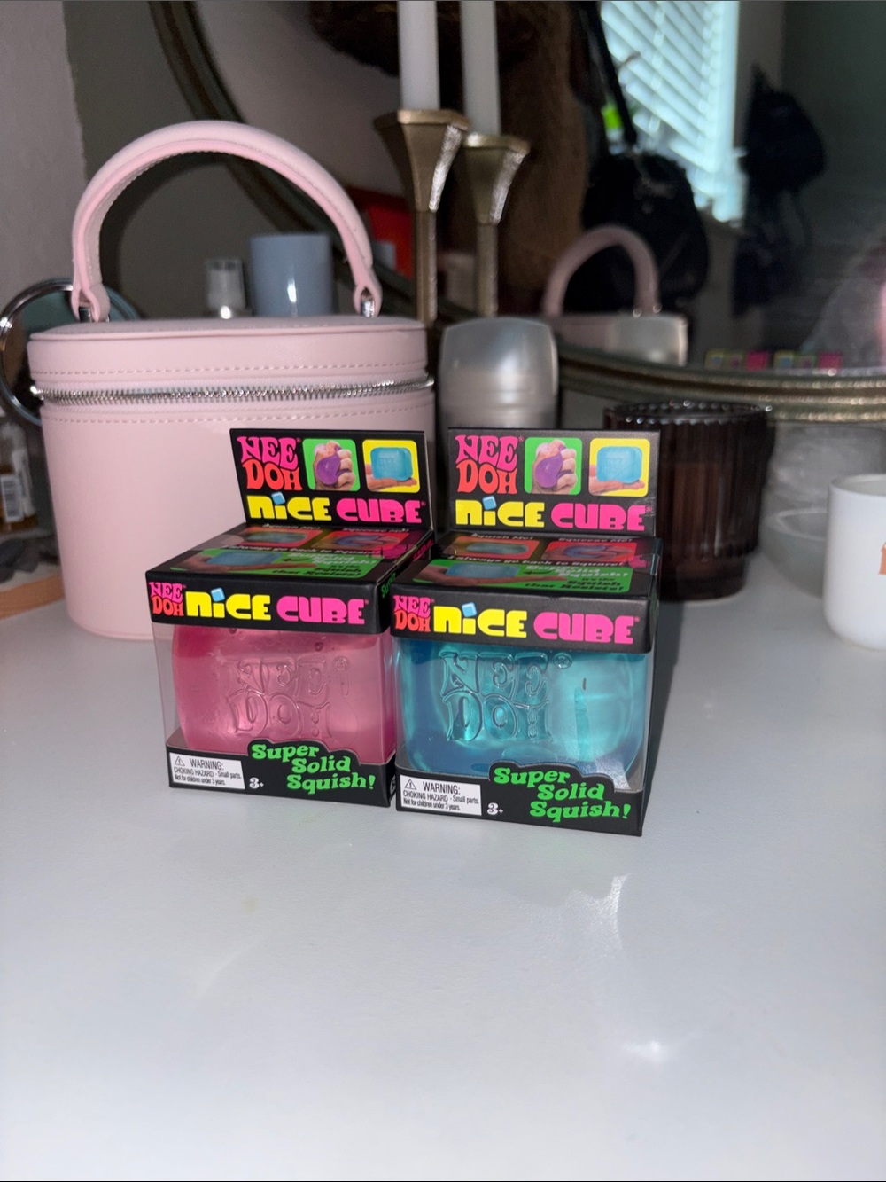 NeeDoh Nice Cube Super Solid Squish - Pink & Blue